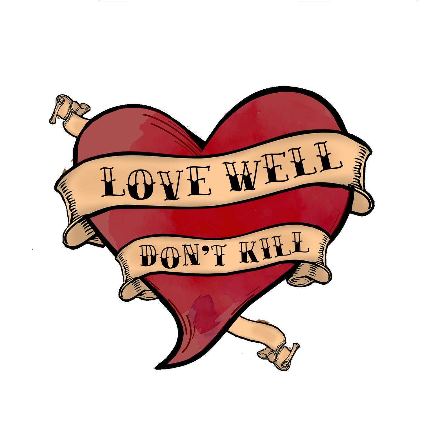 "Love Well, Don't Kill" Sticker from Detroit Evoot