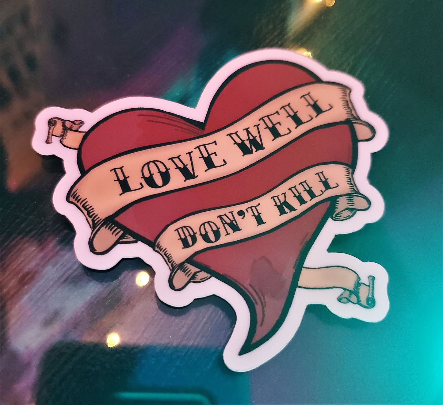 "Love Well, Don't Kill" Sticker from Detroit Evoot