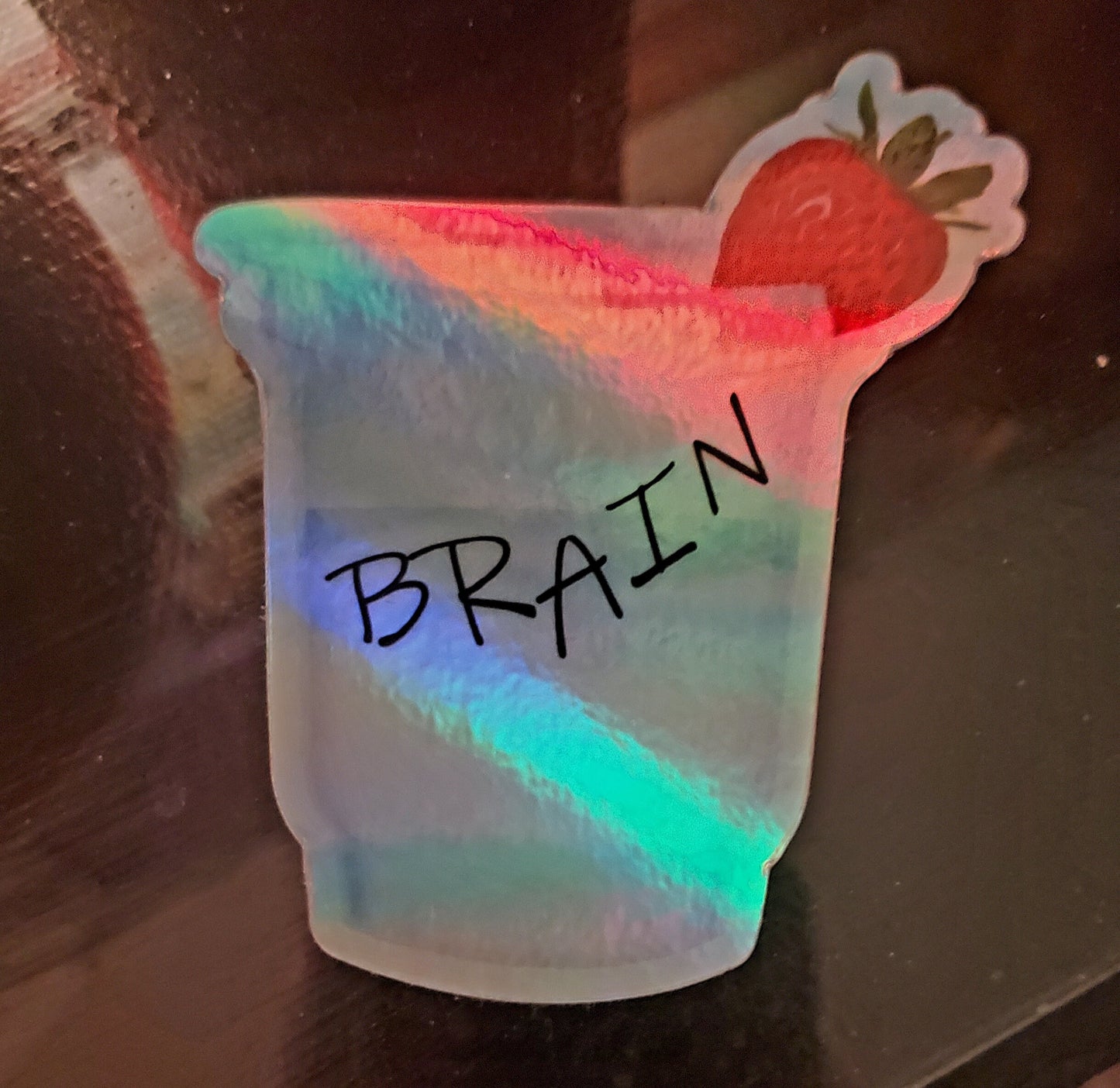 Water for "Brain" Holographic Die Cut Sticker