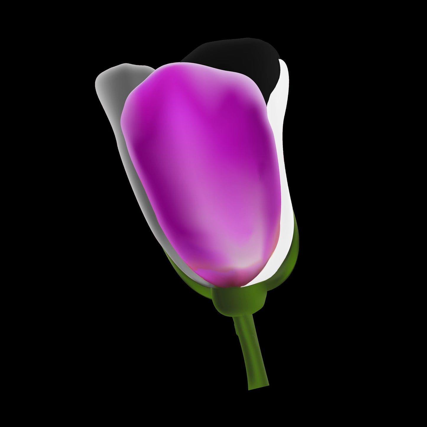 Asexual Tulip Die Cut Sticker