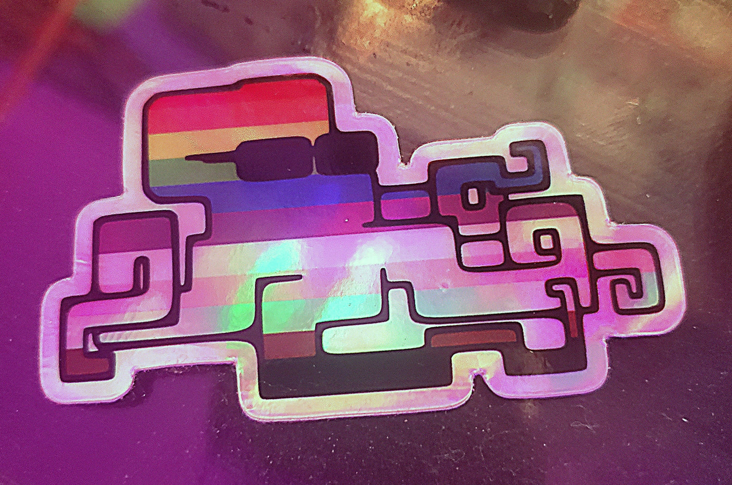 Holographic Iggy The Octopunk Progress Pride Sticker